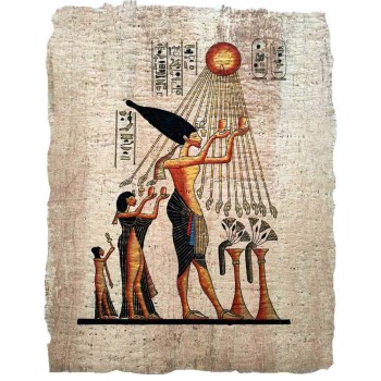 papiro egipcio original de Akenatón y Nefertiti
